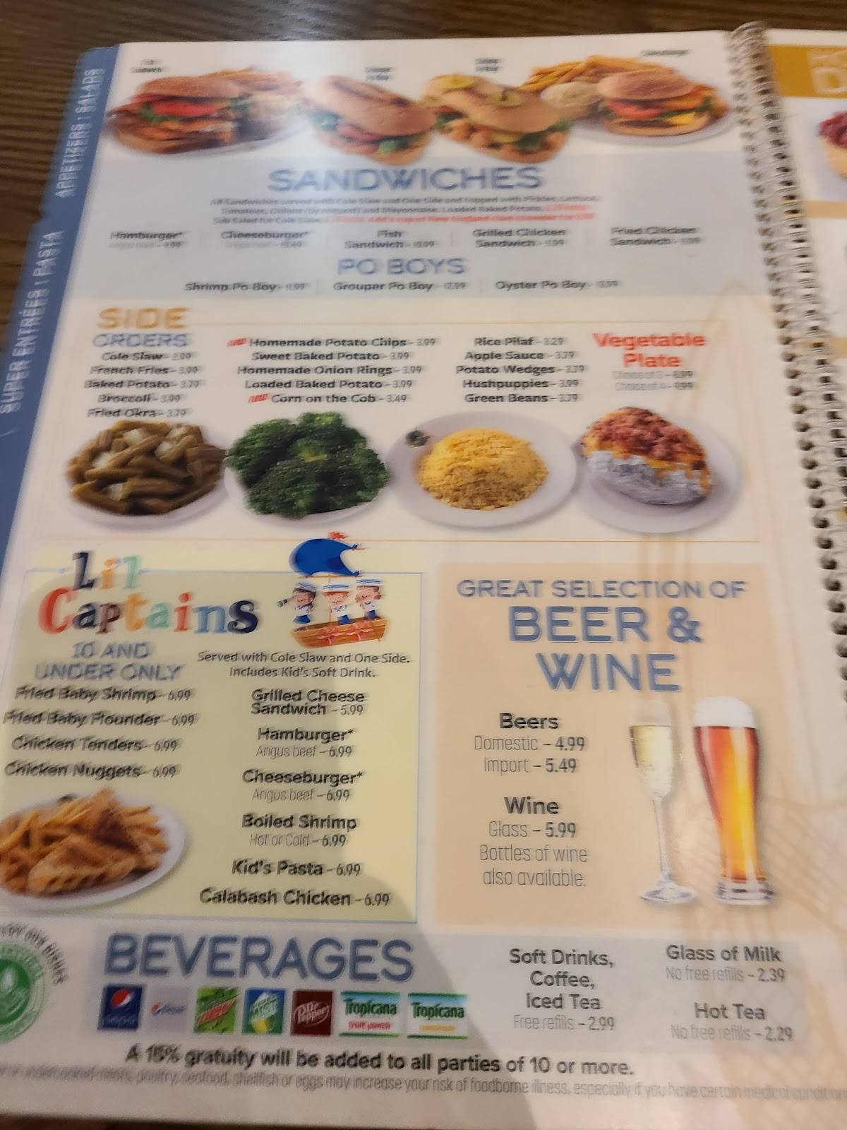 Menu at Blue Ocean Seafood Restaurant, Clinton