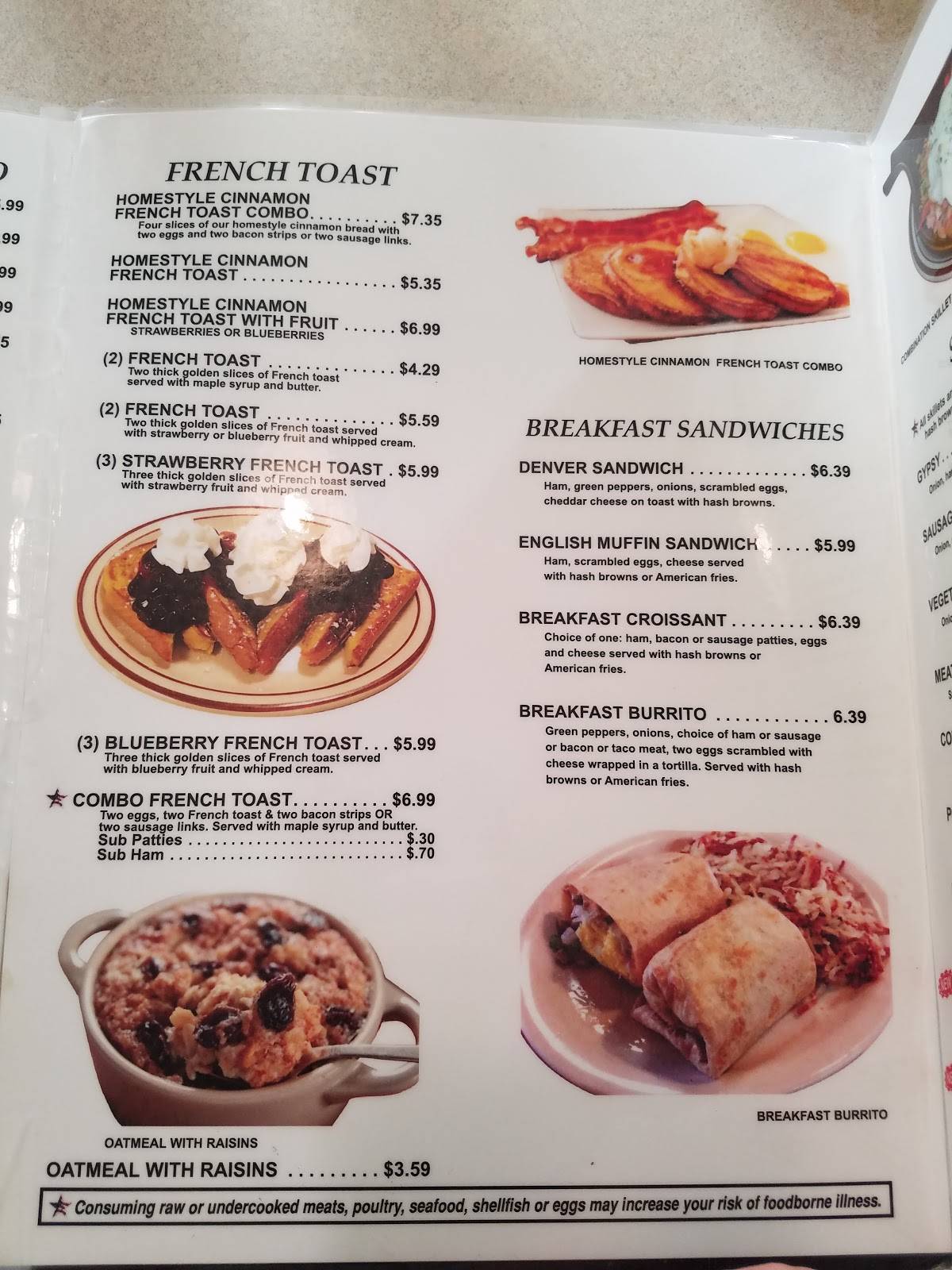 Menu at Coffee Cup restaurant, Terre Haute, Lafayette Ave