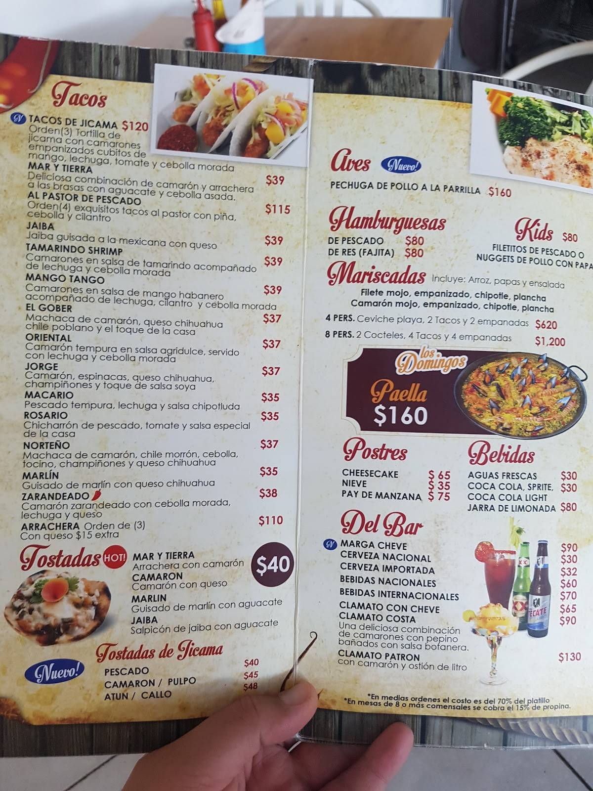 Carta del restaurante Costa Grill, Nuevo Laredo