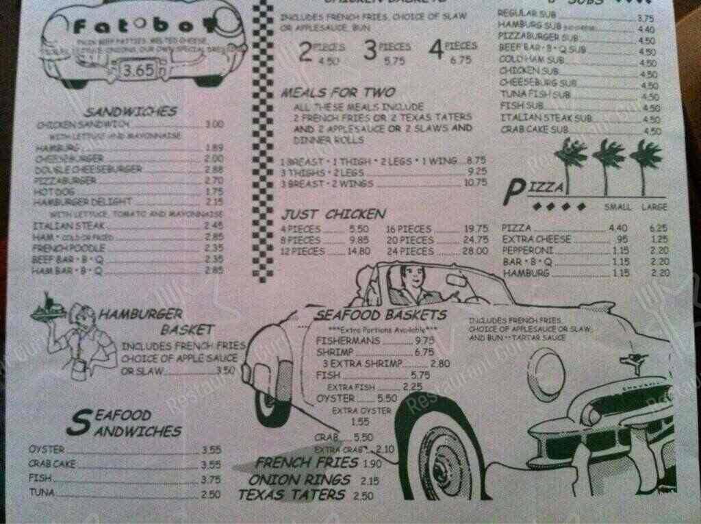 Menu at Crabbs Tropical Treat restaurant, Hanover