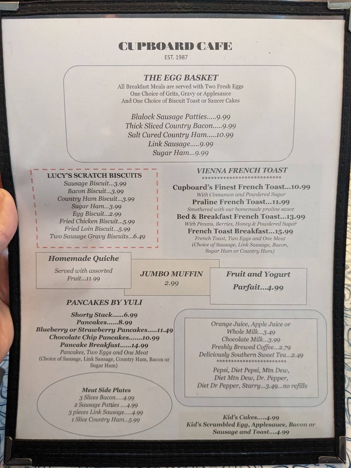 Menu at Cupboard Cafe & Gifts, Dillard