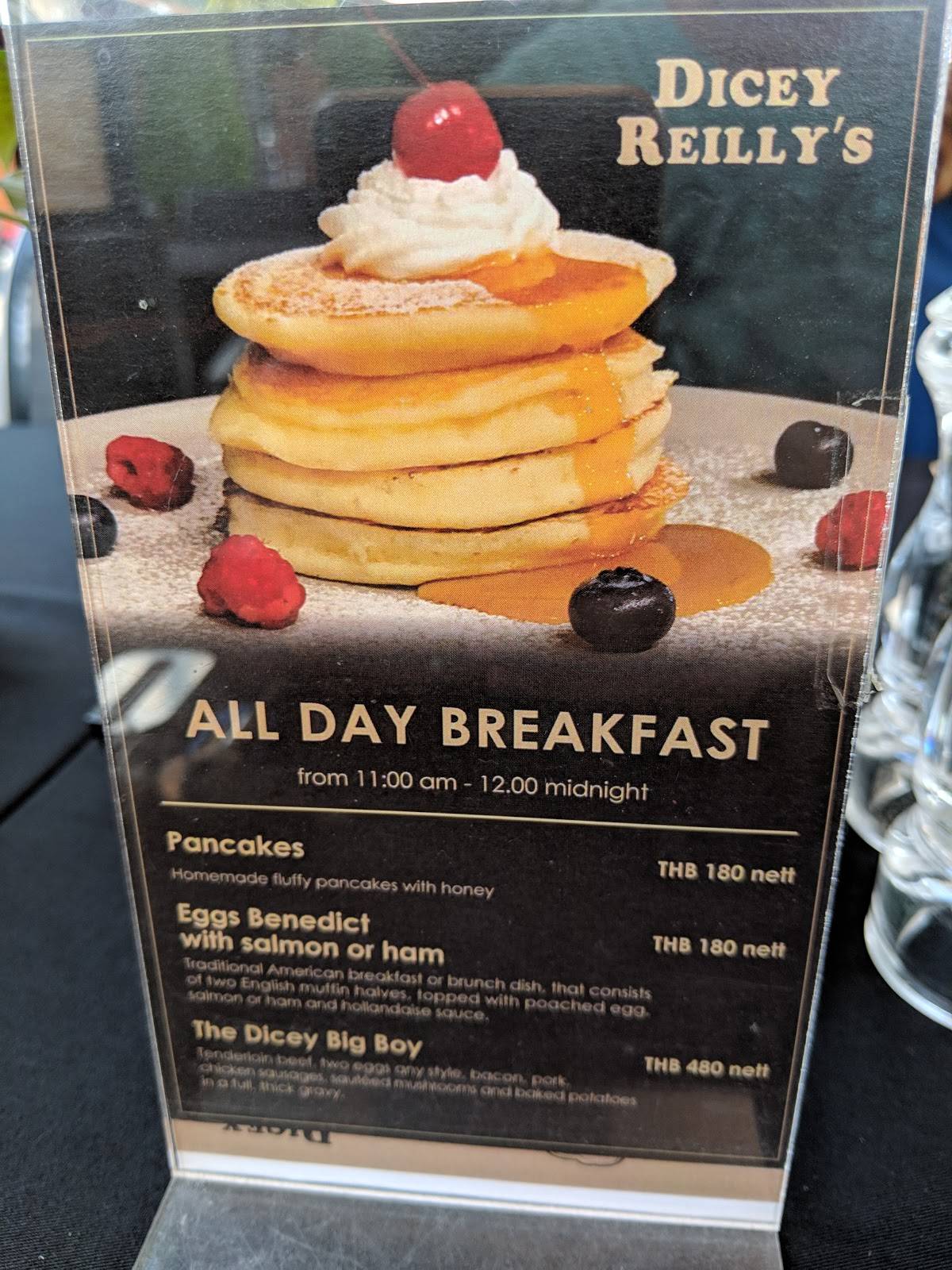 Menu at Dicey Reilly's Bar & Restaurant, Pattaya City