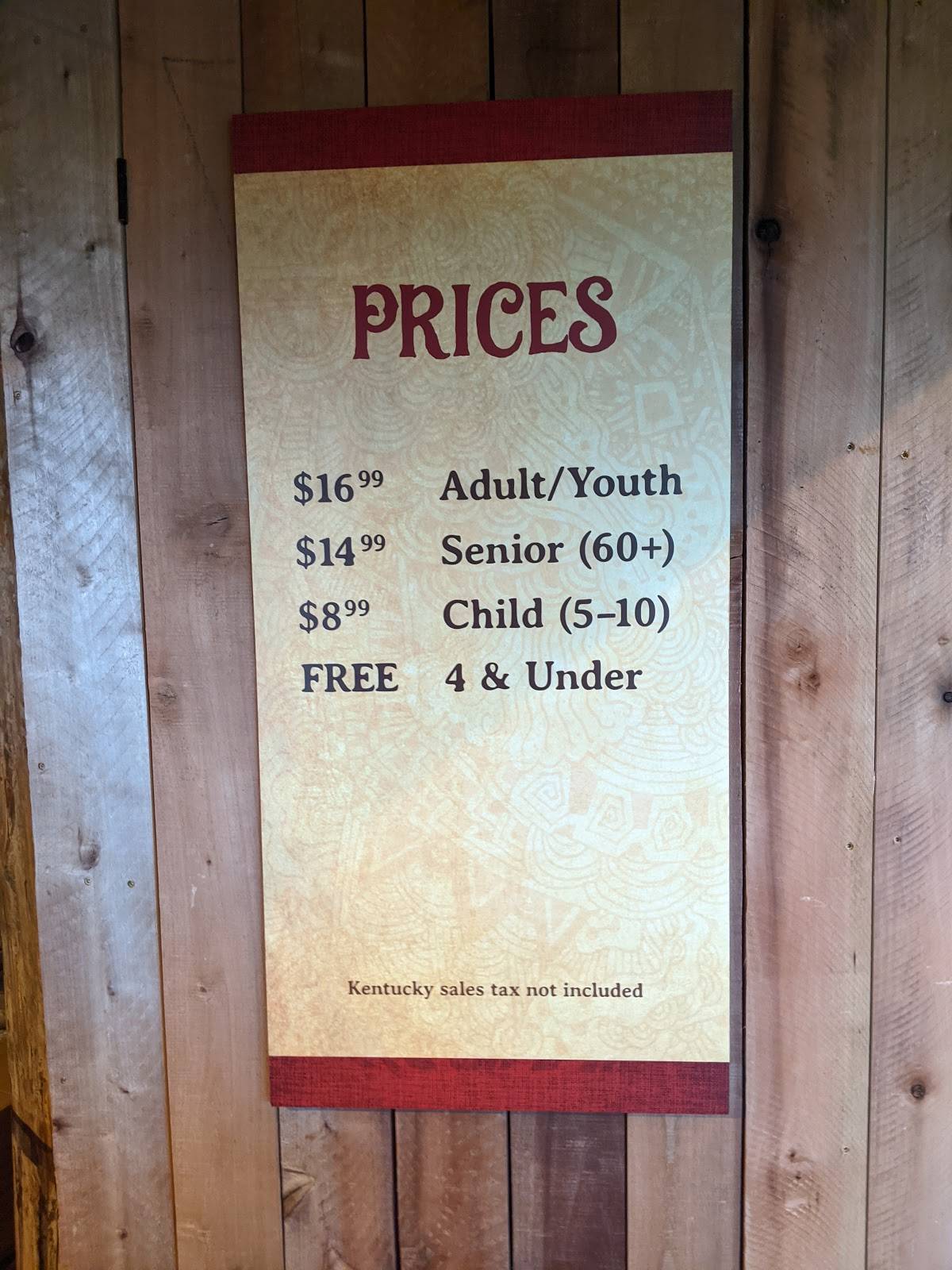 Menu at Emzara's Kitchen restaurant, Williamstown, 1 Ark Encounter Dr