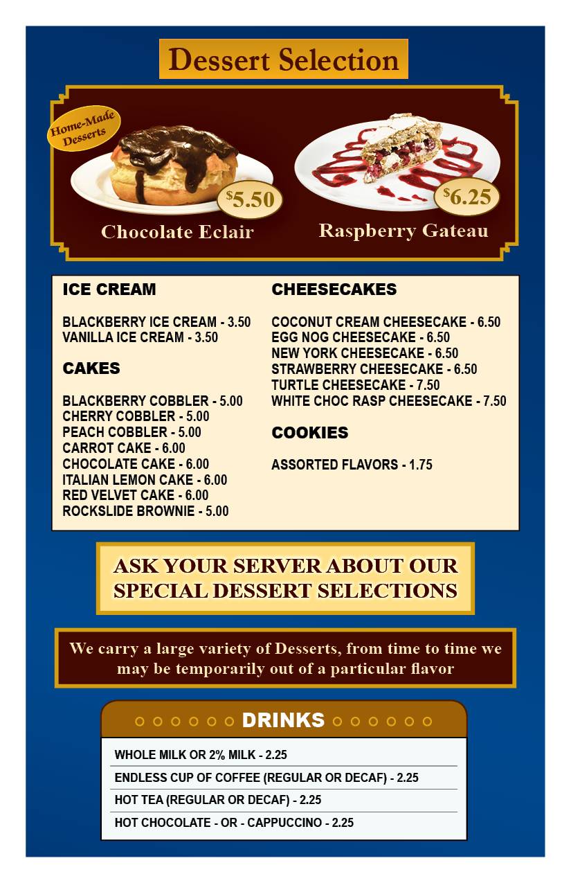 Menu at FOP restaurant, Nutter Fort