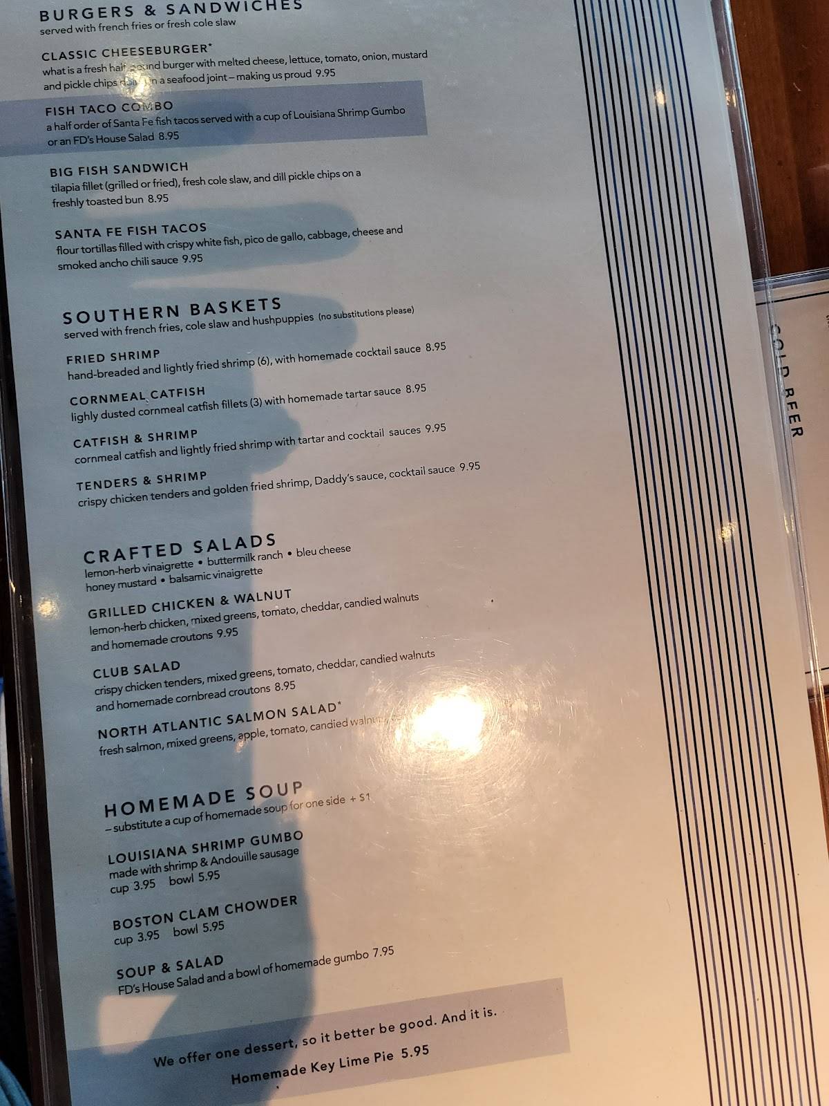 Menu at Fish Daddy's Grill House restaurant, Tulsa