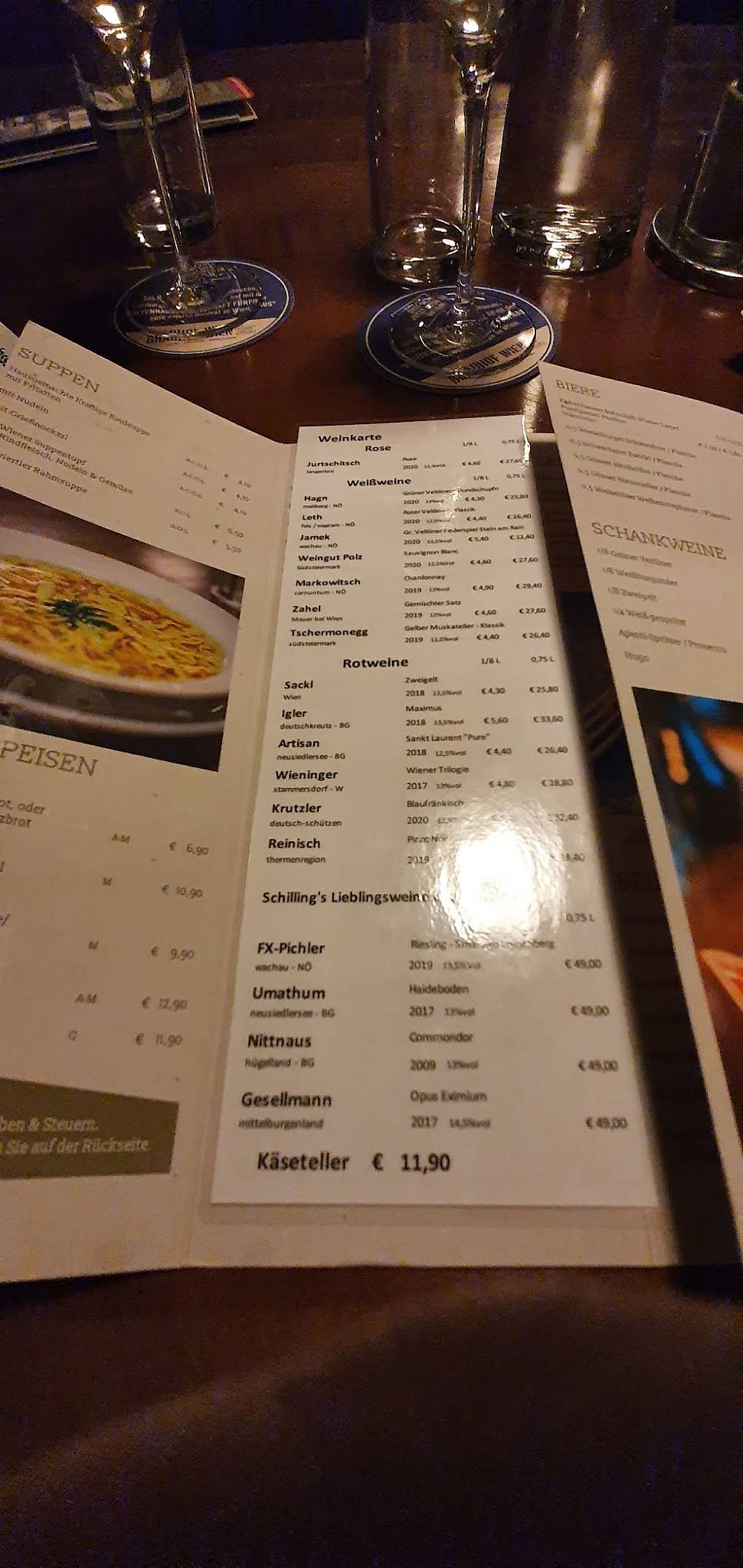 Do & Co Gastwirtschaft München Speisekarte Speisekarte von Gastwirtschaft Schilling restaurant, Wien, Burggasse 103