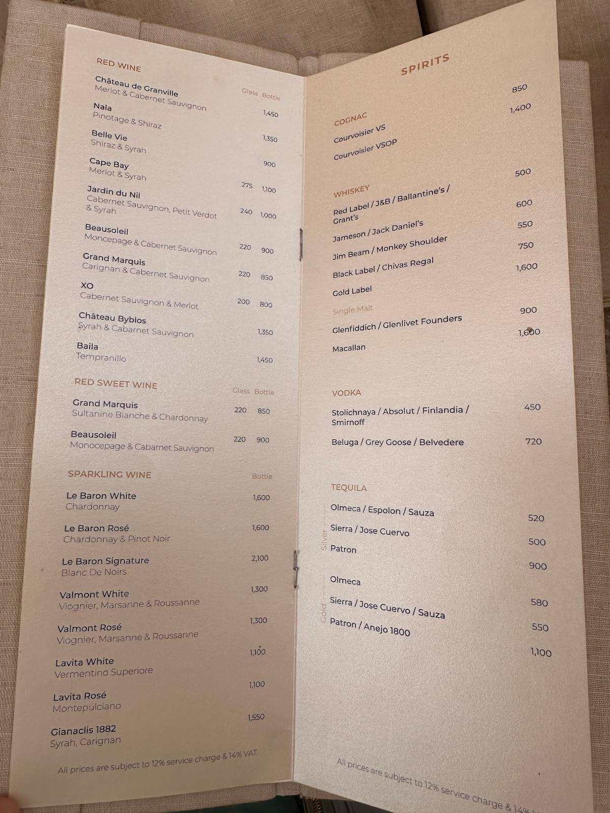 Menu At Khufu S Restaurant Giza