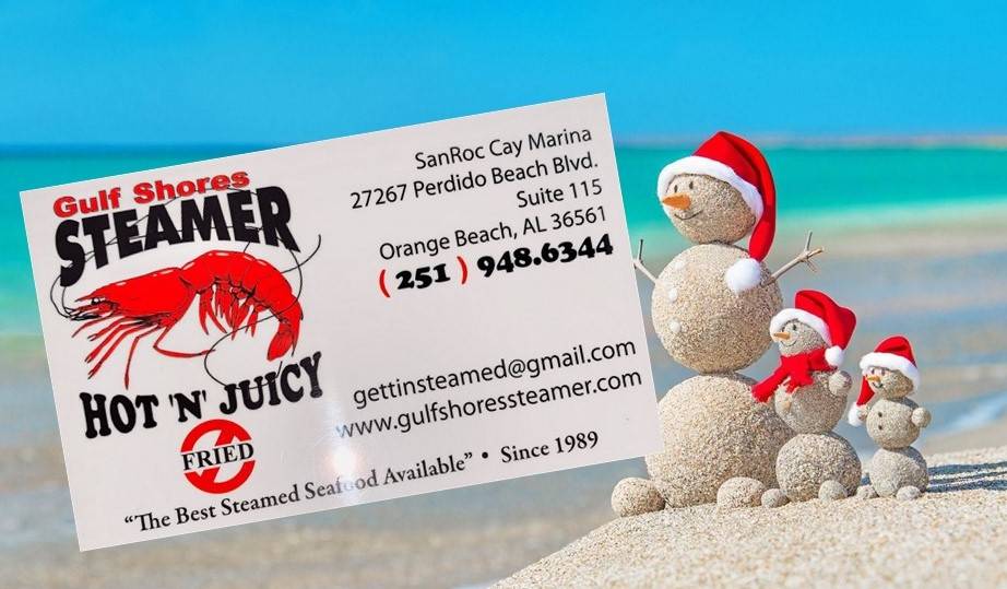 Menu at Gulf Shores Steamer restaurant, Orange Beach