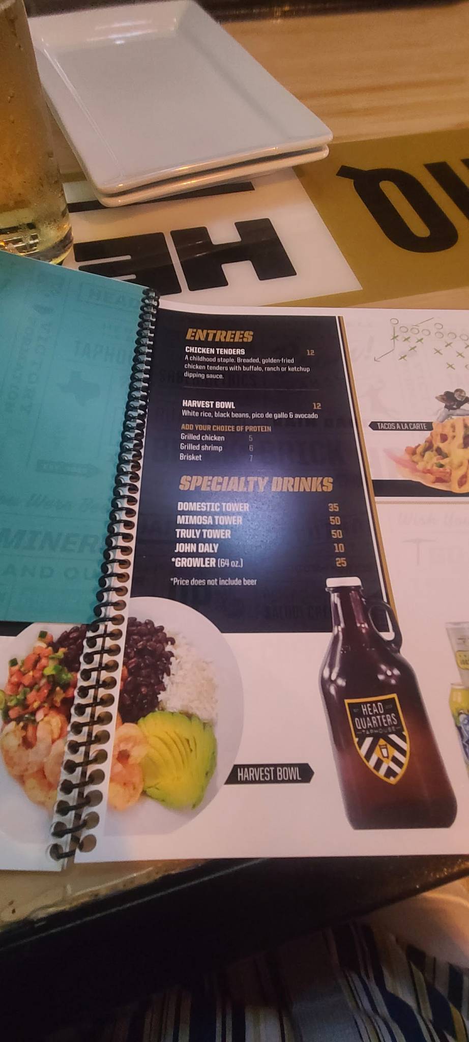 Menu at Headquarters Tap House pub & bar, El Paso, N Mesa St