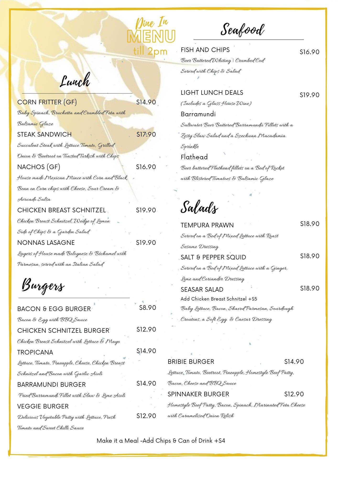 Menu at Ignite by Dockside pizzeria, Sandstone Point