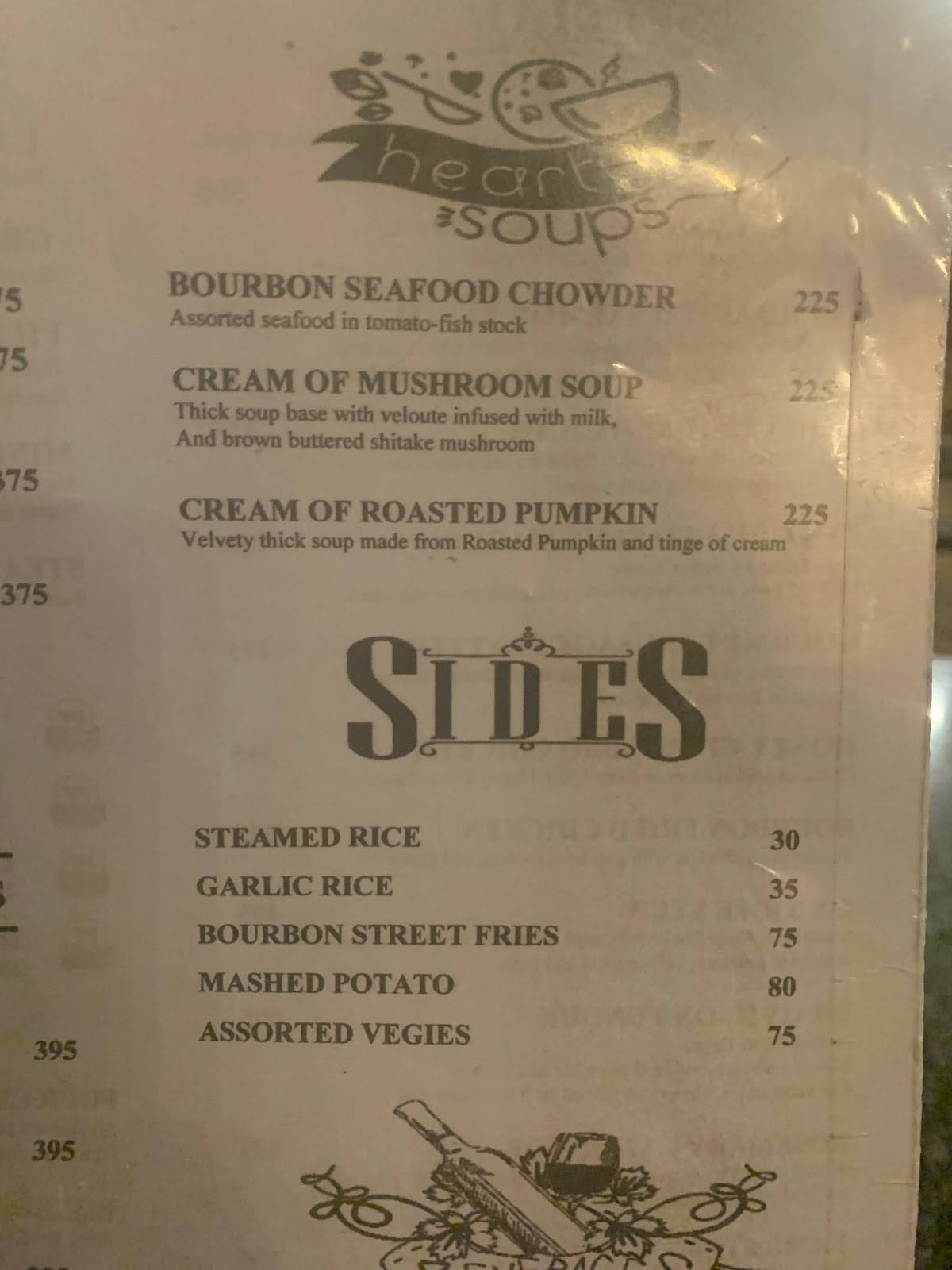 Menu at Bourbon Street Bar and Grill, Iloilo City, The Avenue Complex