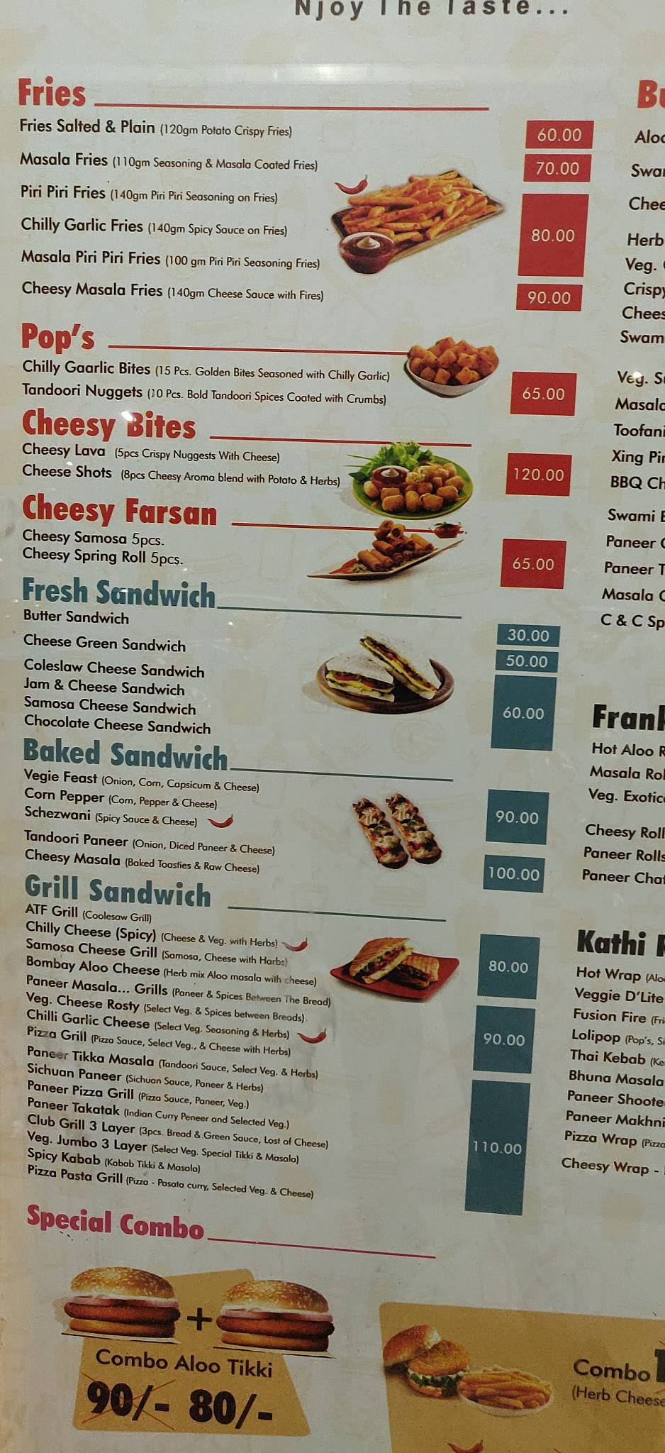 Menu at Cheese & Chips Kadi, Kadi