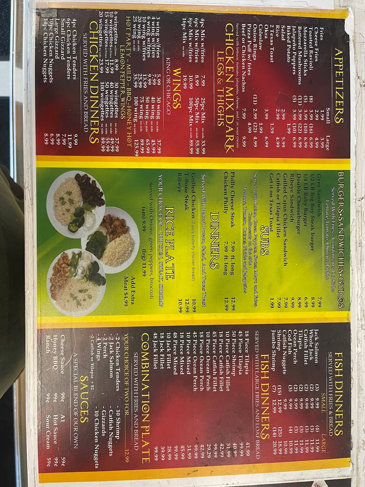 Menu at King Grill restaurant, Overland