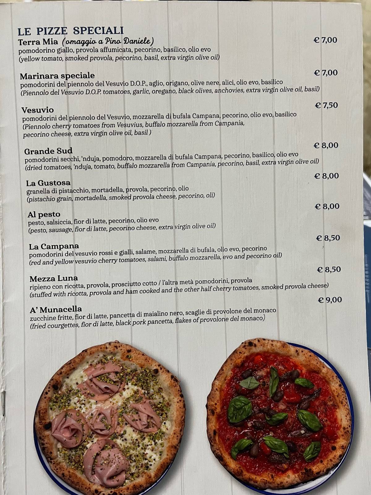 la figlia del presidente menu