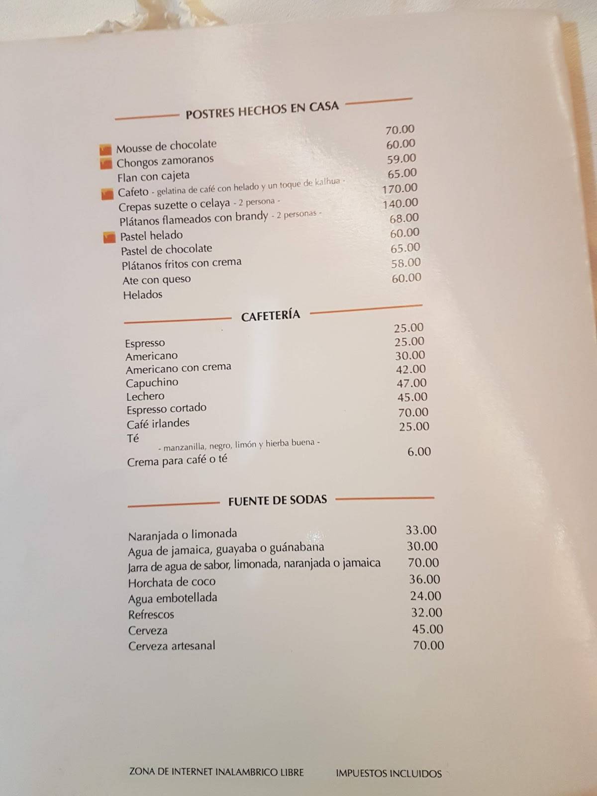 Carta de parrilla La Pérgola, Xalapa Enríquez, Pergola 2