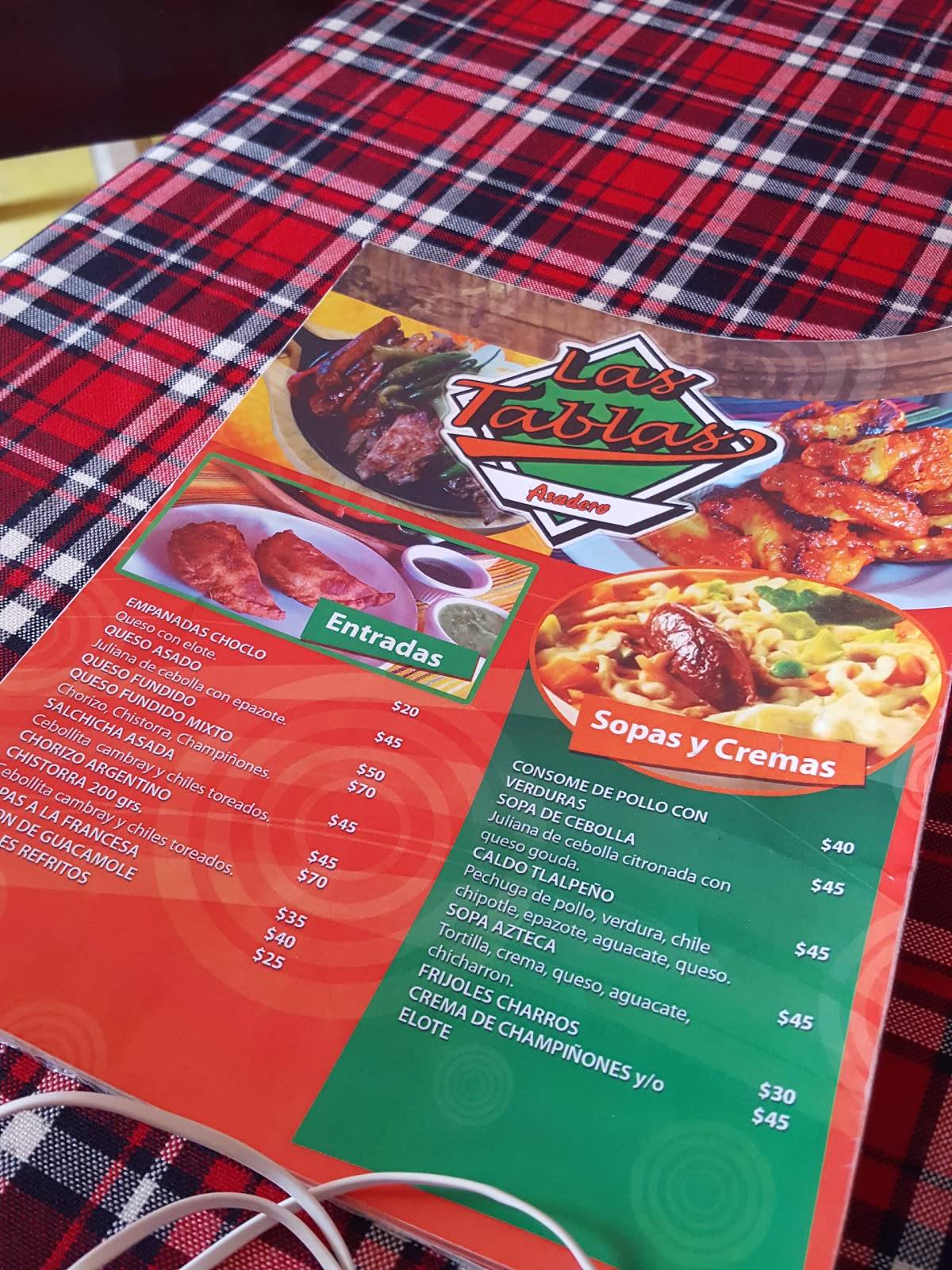 Carta de RESTAURANTE LAS TABLAS, Cosamaloapan