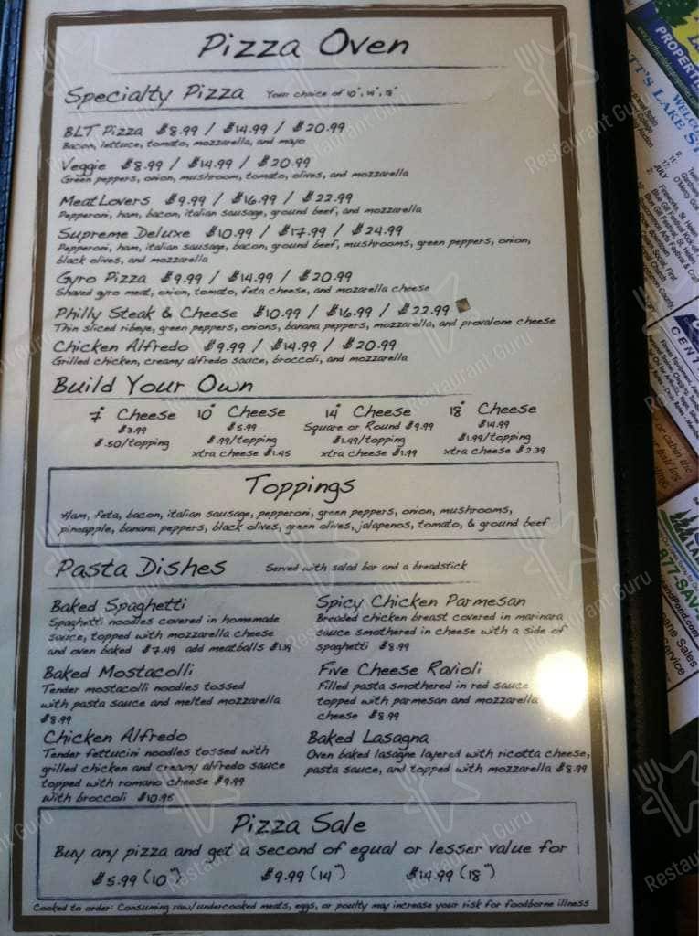 Menu at Matt's Lake Street Grill & Pizzeria,