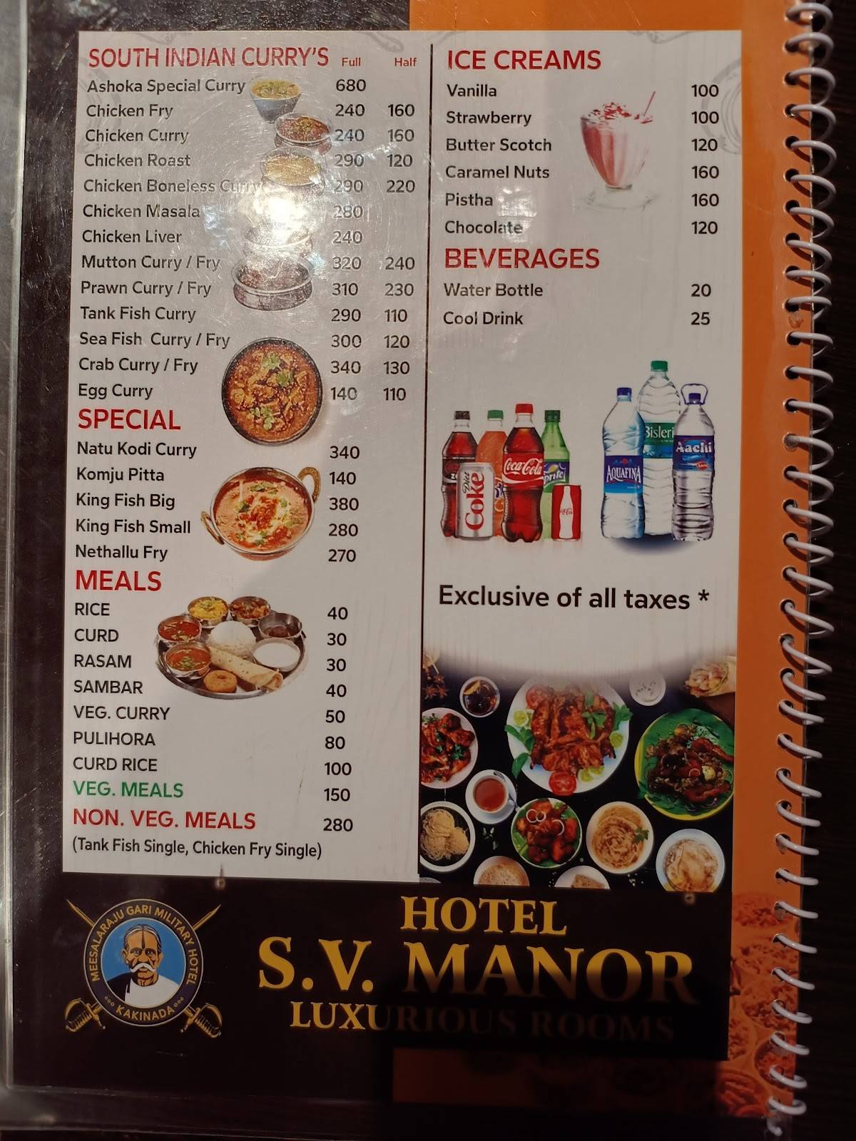 Menu at Meesala Raju Gari Military Hotel Ashoka Inn, Kakinada