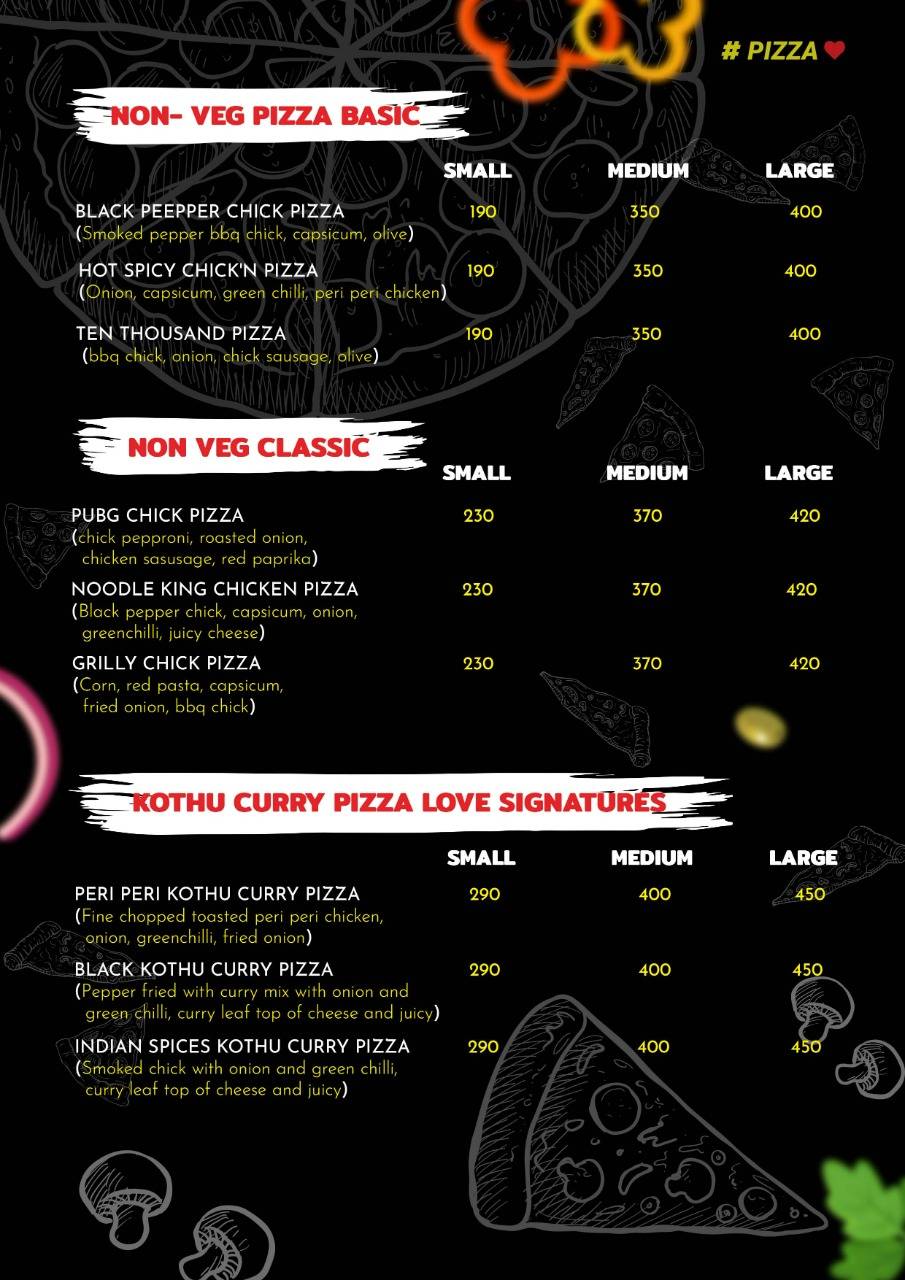 Menu at PIZZA LOVE, Coimbatore