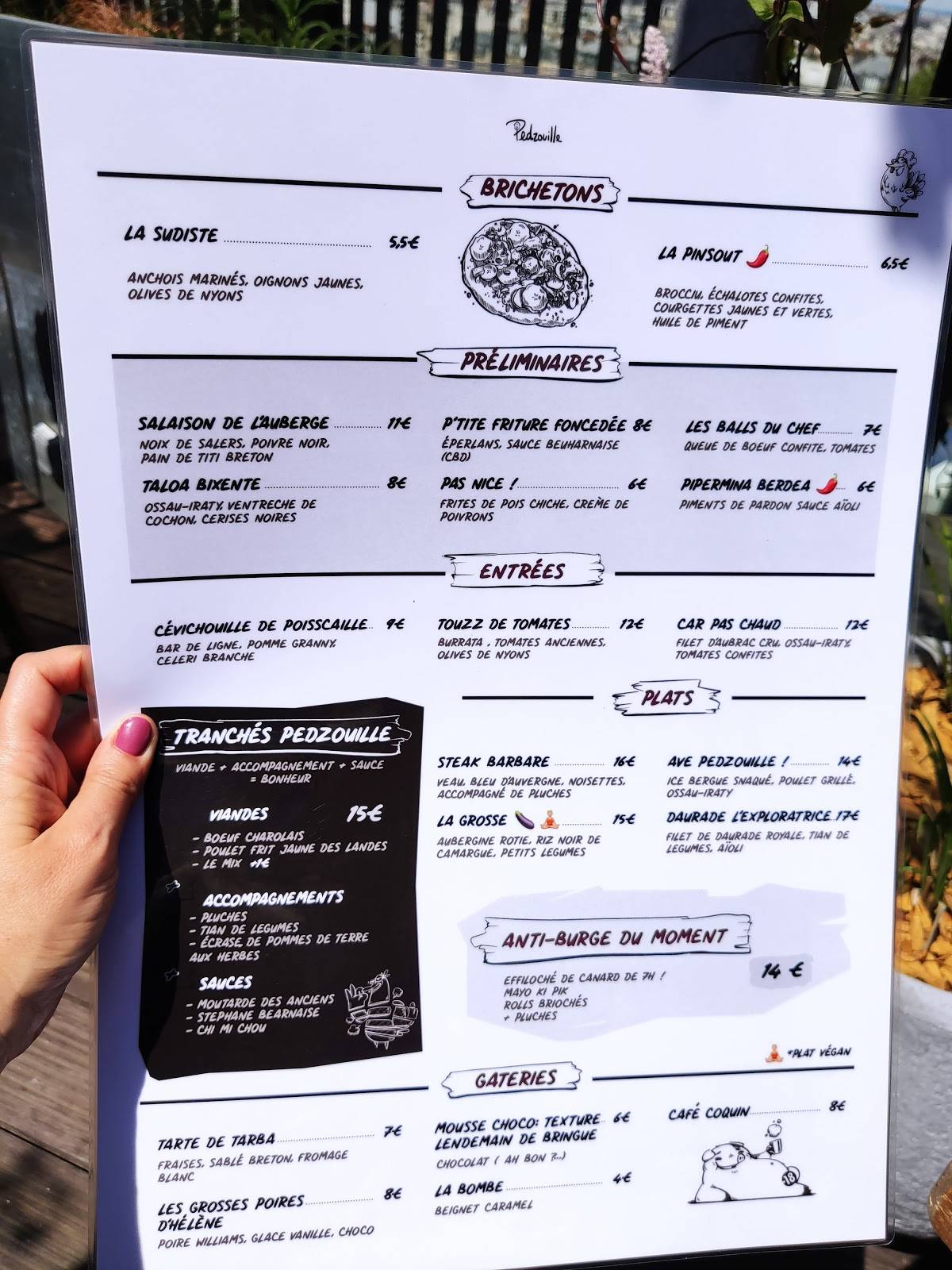 Pedzouille La Grange Menu