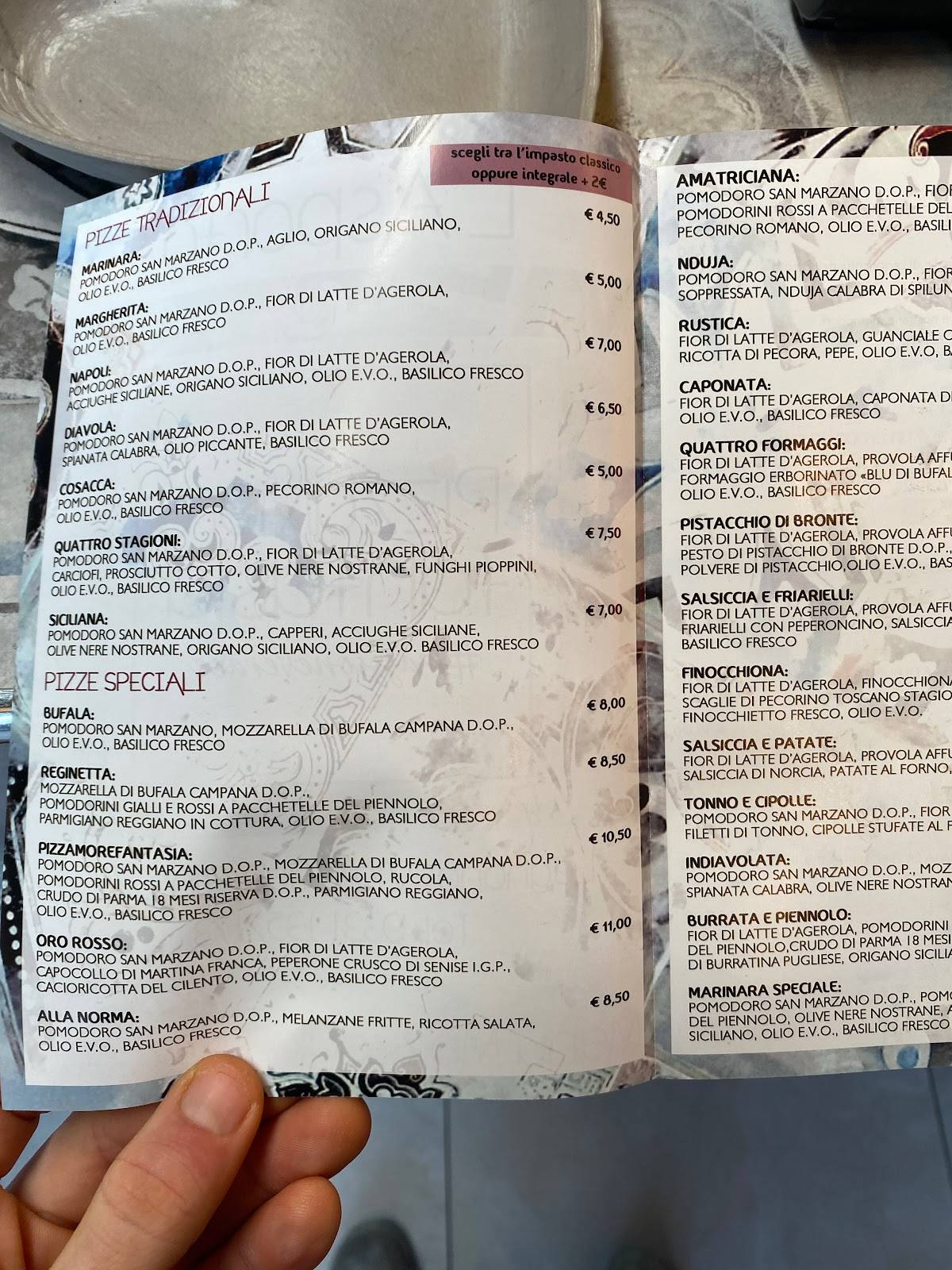 Menu da PizzAmoreFantasia ristorante, Dalmine