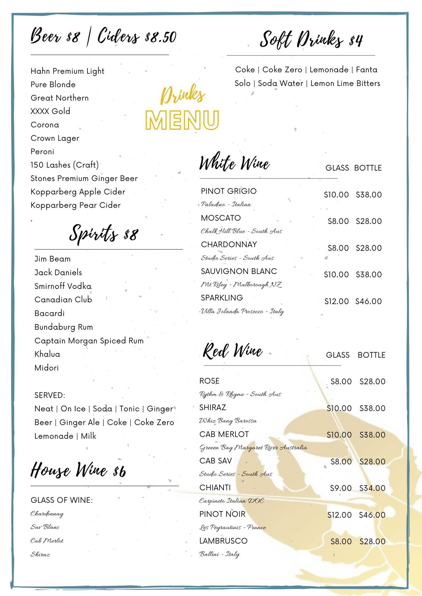 Menu at Ignite by Dockside pizzeria, Sandstone Point
