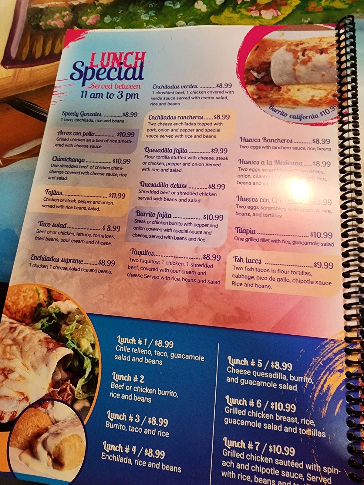 Menu at La Fiesta Tacos and Tequila pub & bar, Lake City