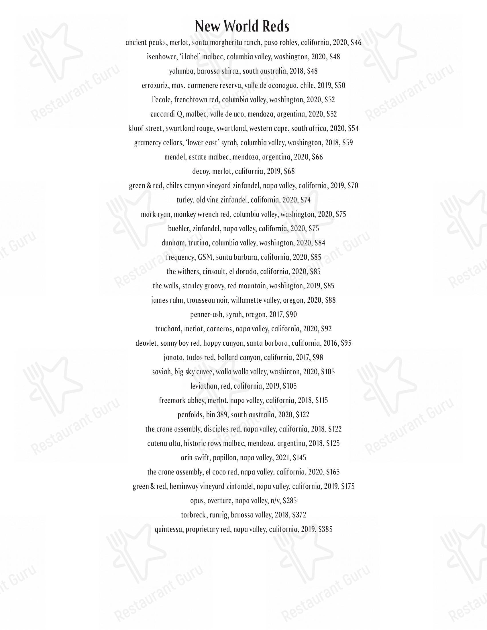 Menu at Mercantile Steak pub & bar, Kalispell