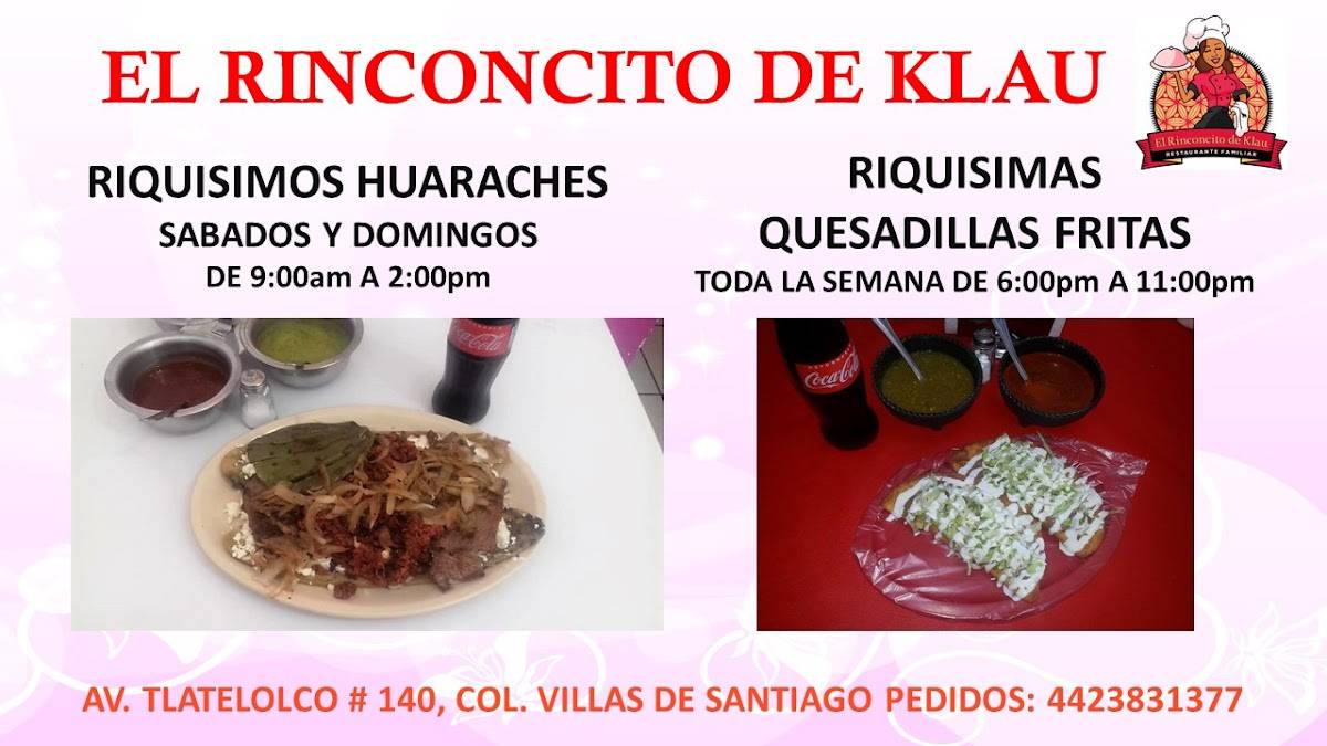 Carta del restaurante Quesadillas Fritas, Huaraches El Rinconcito De