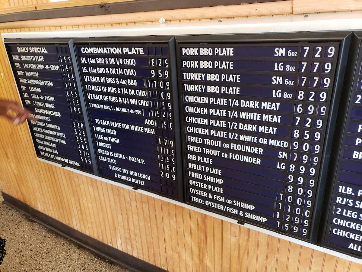 Menu at RJ's Famous Chicken, BBQ & Ribs, Greenville