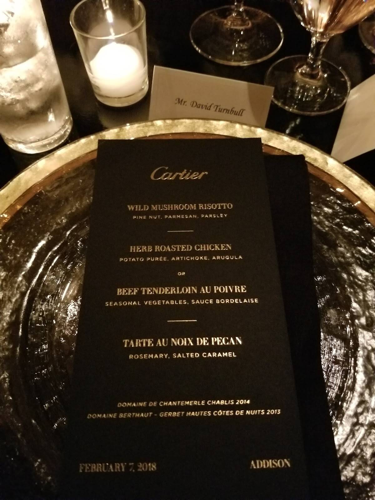 Menu at ADDISON restaurant, San Diego