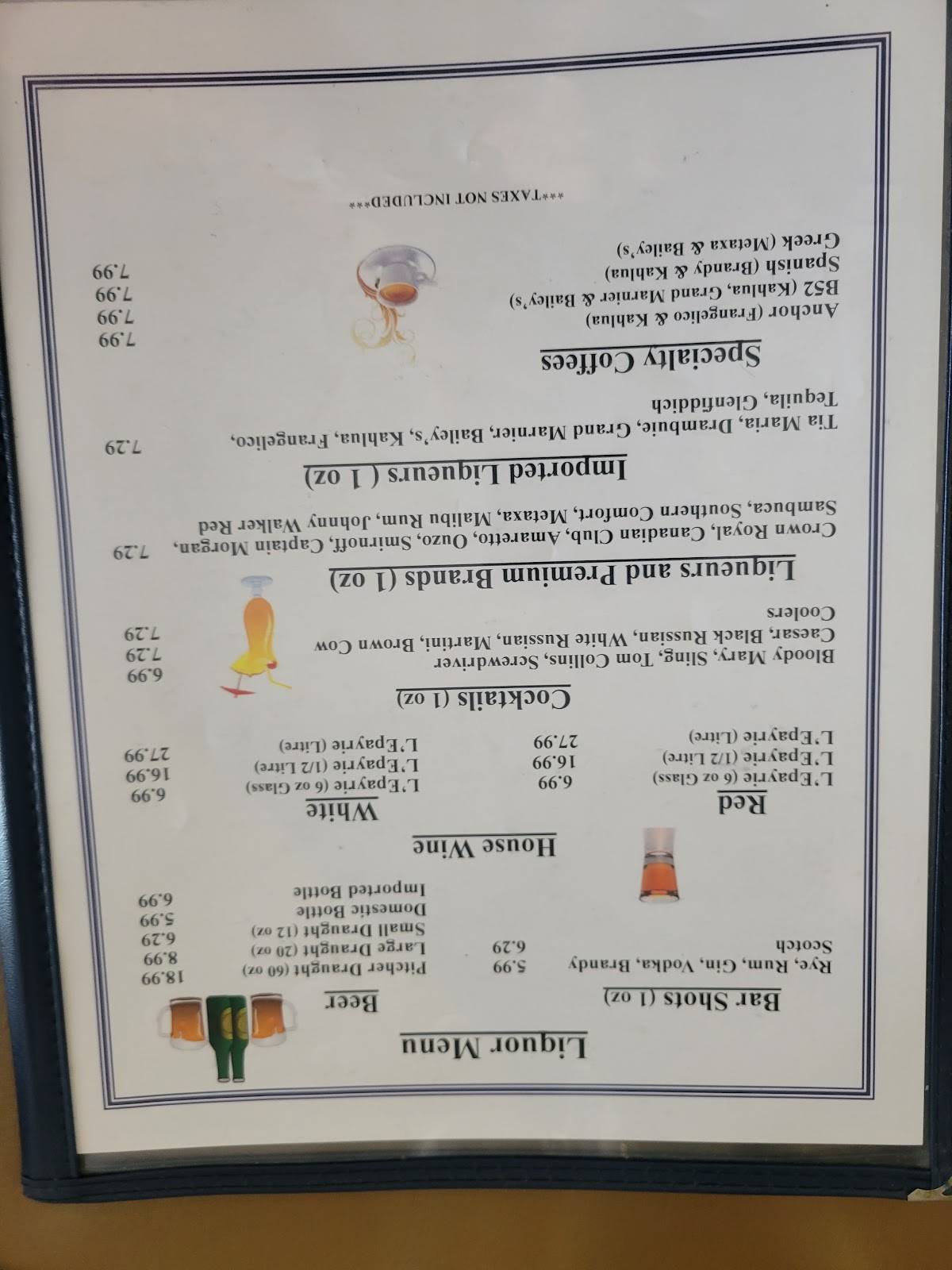 Menu at Anchor Family Restaurant,