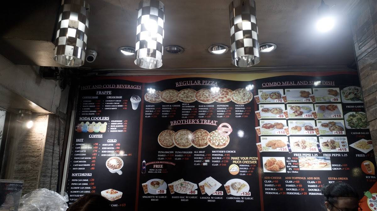 Menu at Brother's Pizza Hauz restaurant, Kawit, CWV3+2CH
