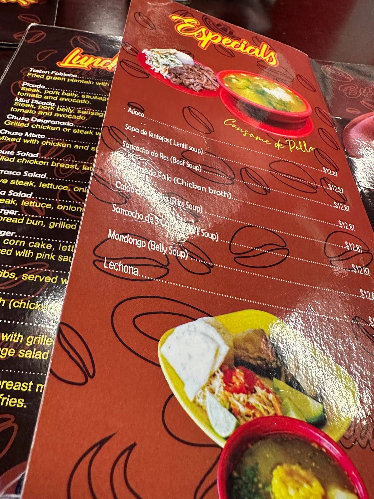 Menu at Cafe & Sabor Bakery & Restaurant, Richmond