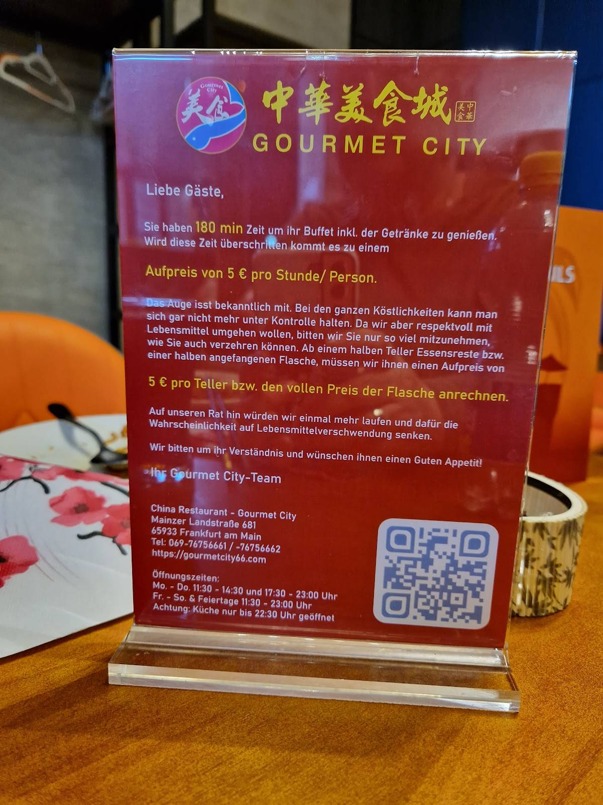 Speisekarte von China Restaurant Gourmet City, Frankfurt am Main