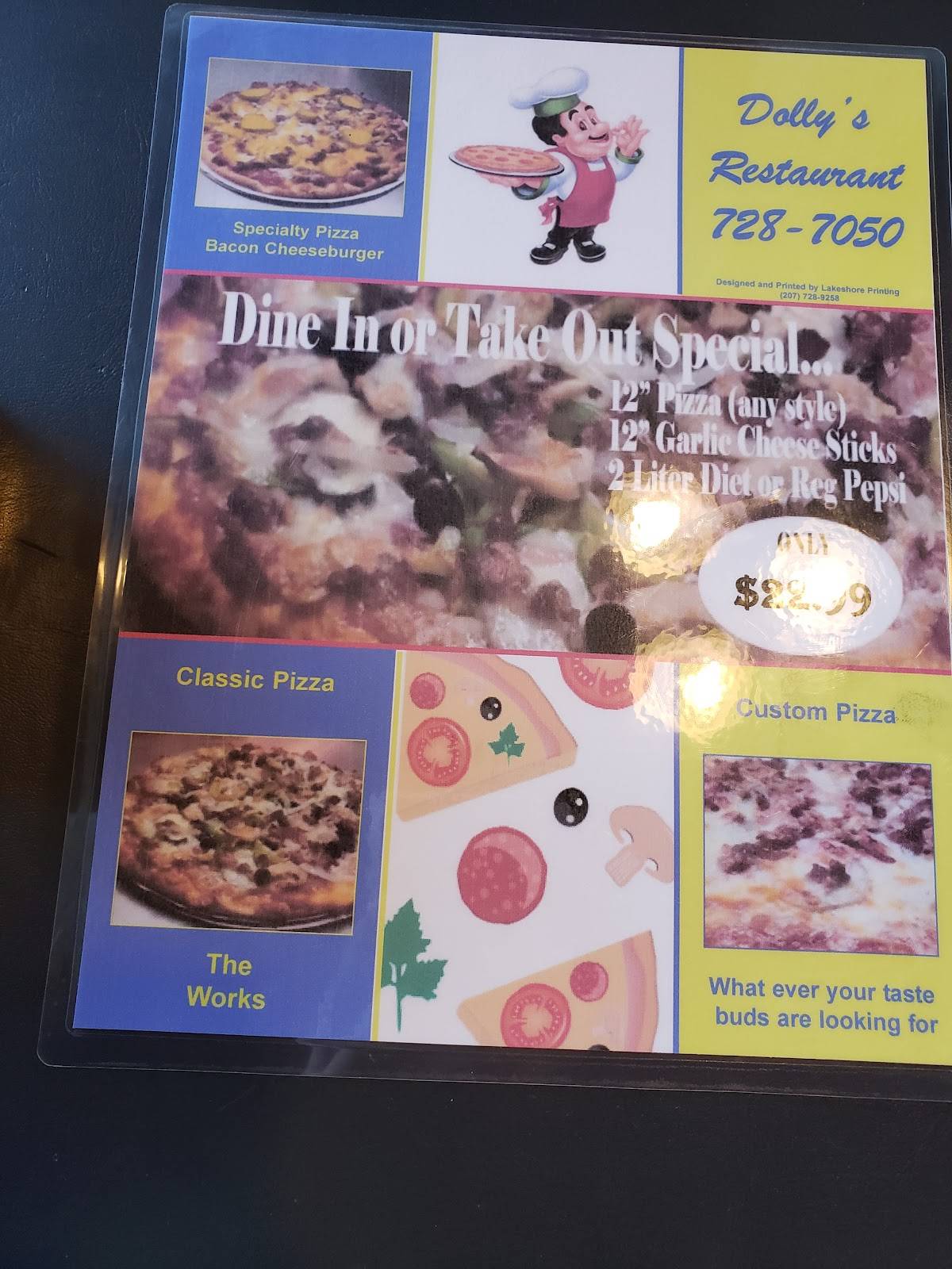 Menu at Dolly's Restaurant, Madawaska, 17 US1
