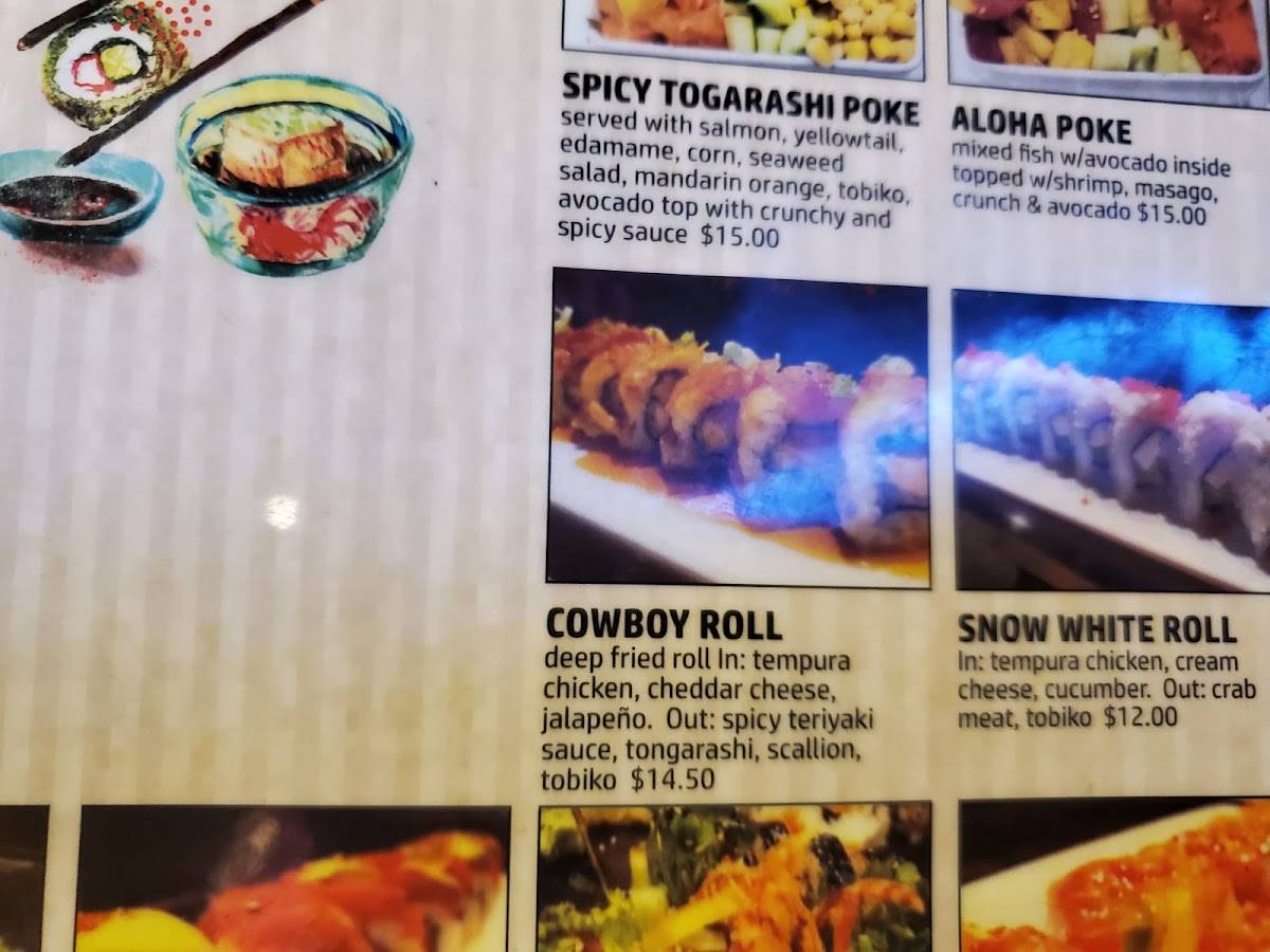 Menu at Takeniwa restaurant, Corpus Christi