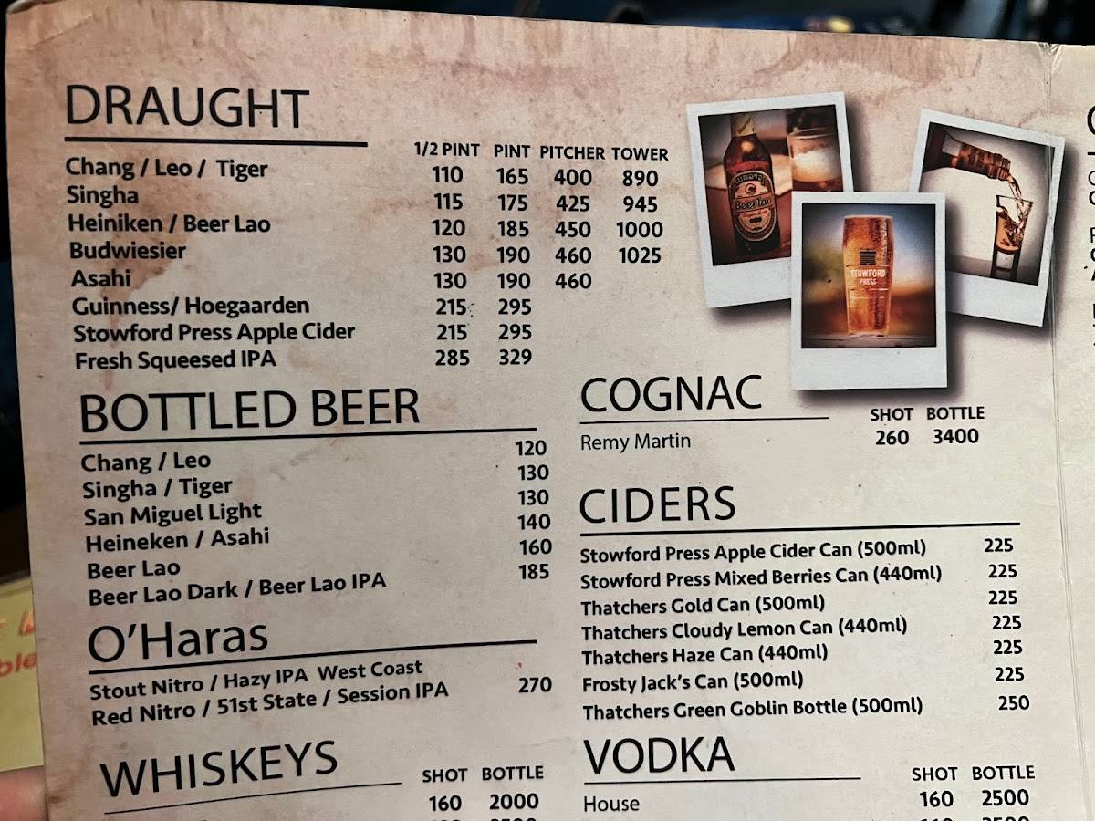 Menu at The Game American Sports Bar & Restaurant, Bangkok