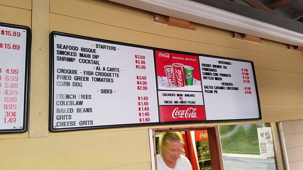 Menu at The Fish House restaurant, Ruskin, W Shell Point Rd
