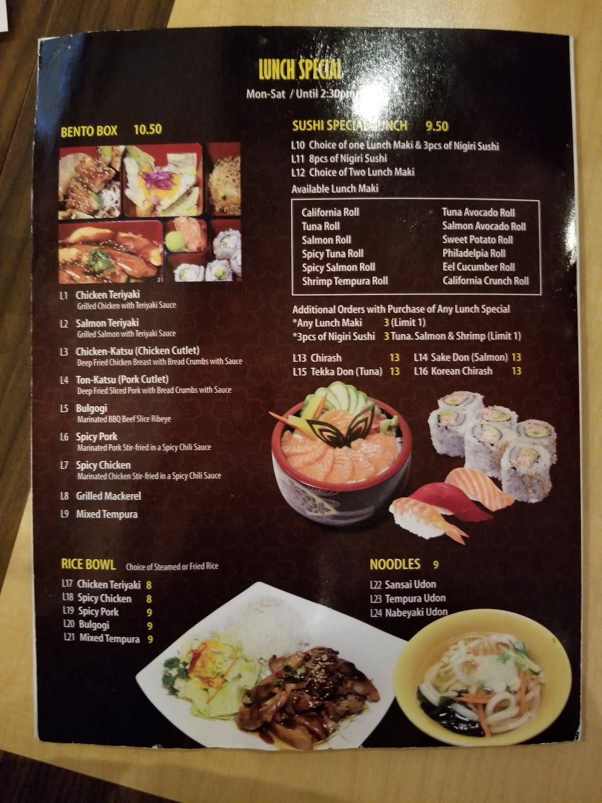 Menu at Sakura Sushi Schaumburg All You Can Eat restaurant, Schaumburg