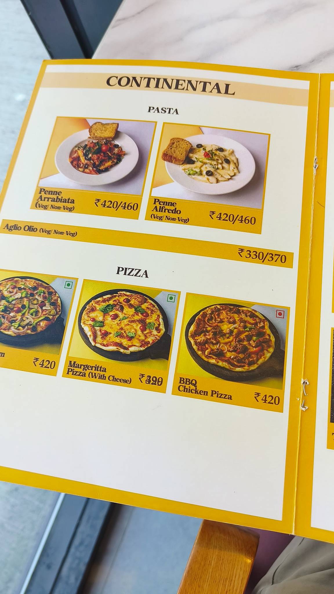 Menu at Sandoz Mathura Road, New Delhi