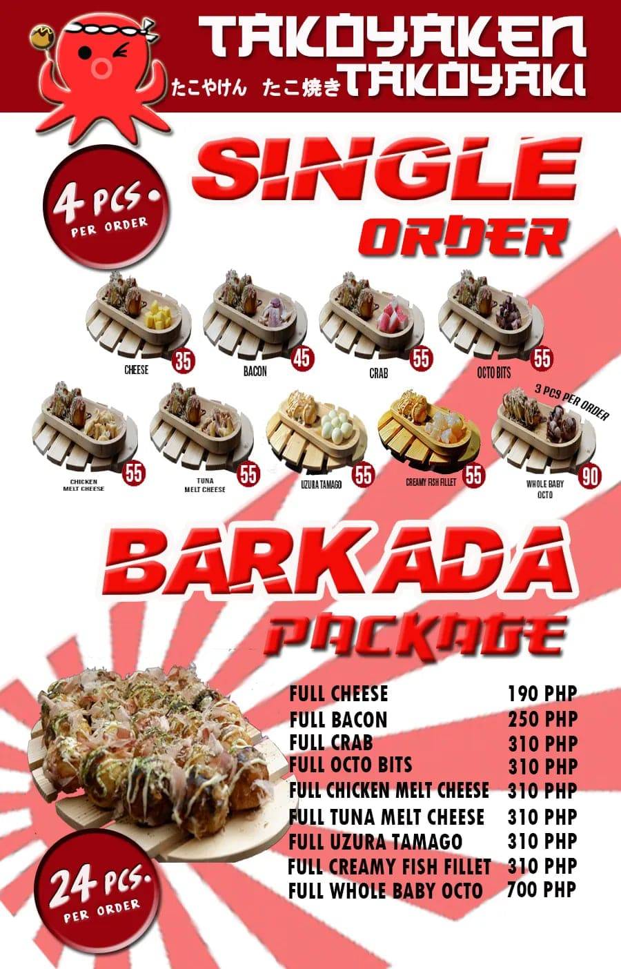 Menu at Takoyaken Takoyaki - Mariveles Mandaluyong, Mandaluyong