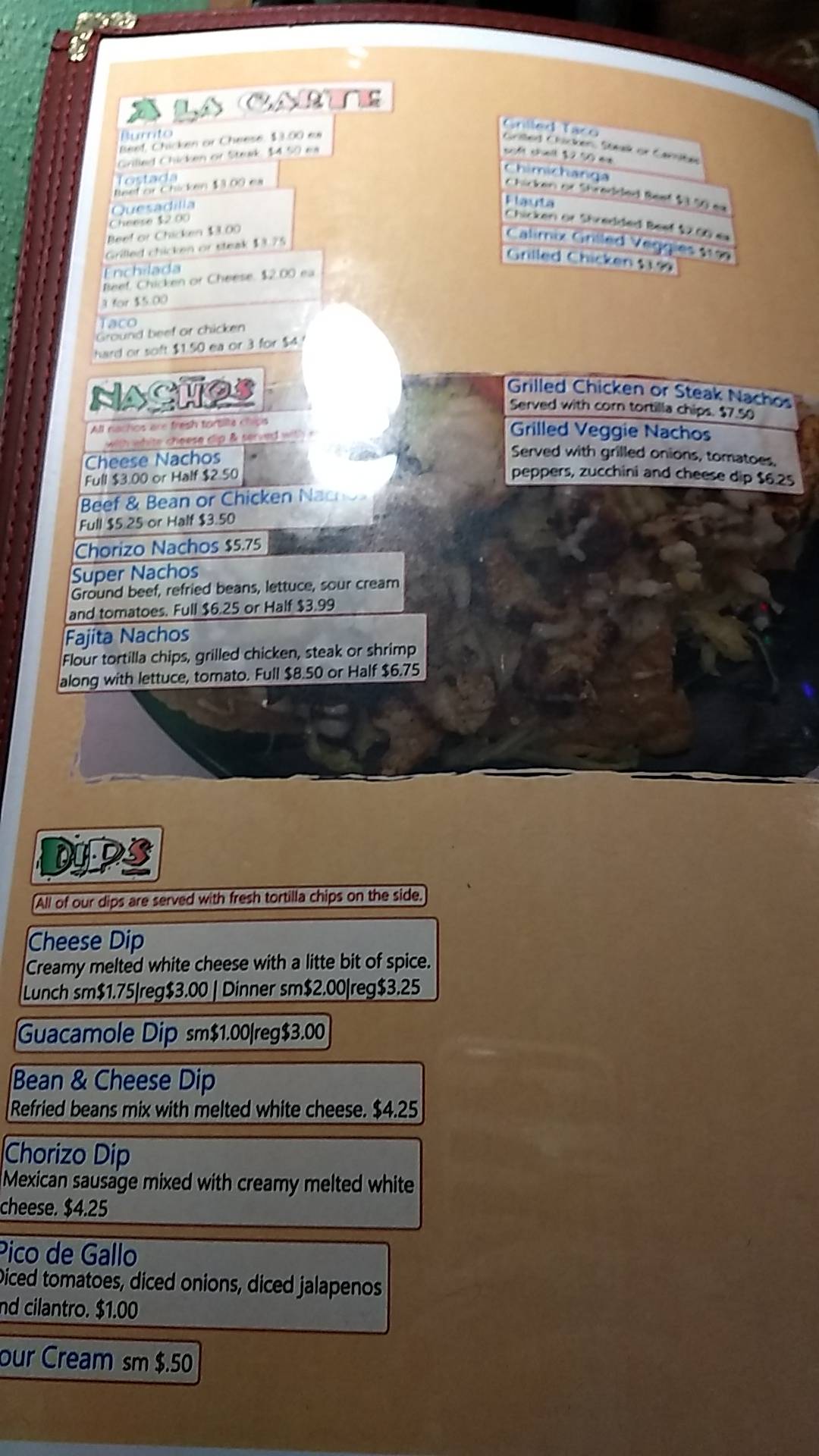 Menu at Tequila's Mexican Bar & Grill, Northwood