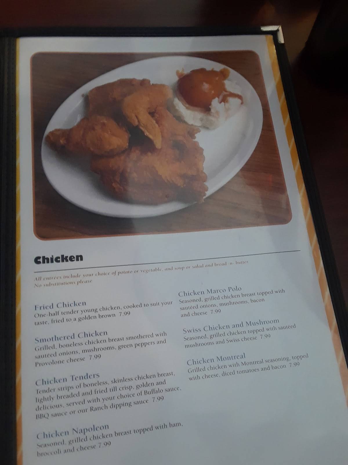 Menu at The Golden Pancake House restaurant, Centralia