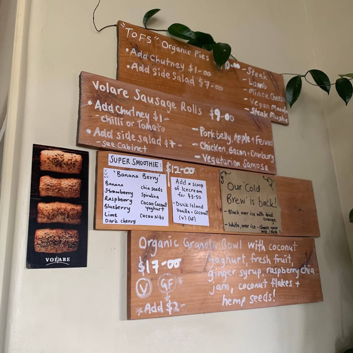 Menu at The Lost Boys Cafe, Hamilton