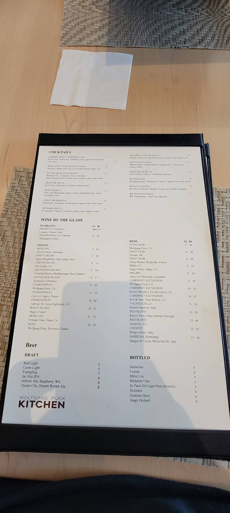 Menu at Wolfgang Puck Kitchen + Bar, The Villages