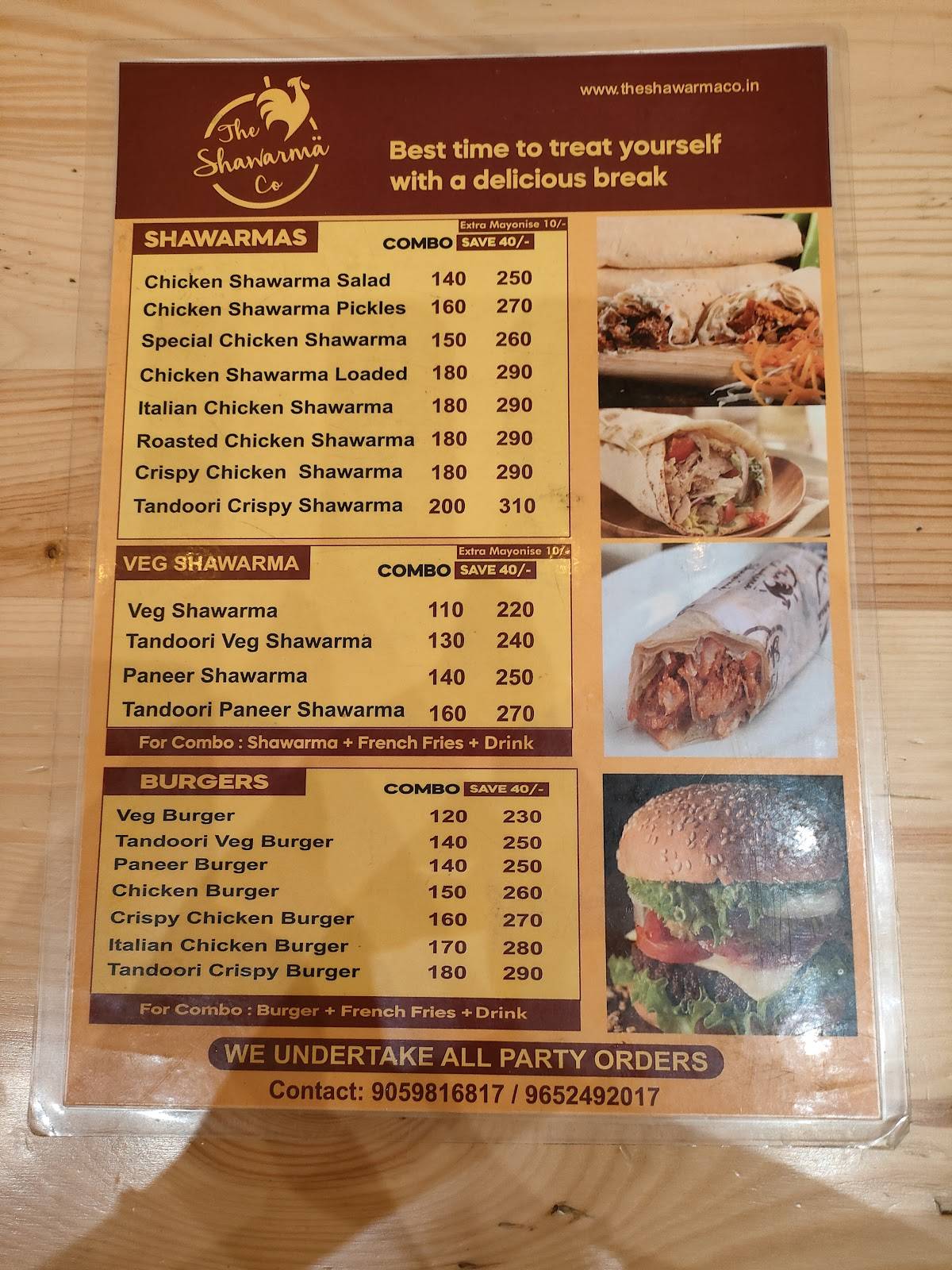 Menu At The Shawarma Company Hyderabad G94jhfx