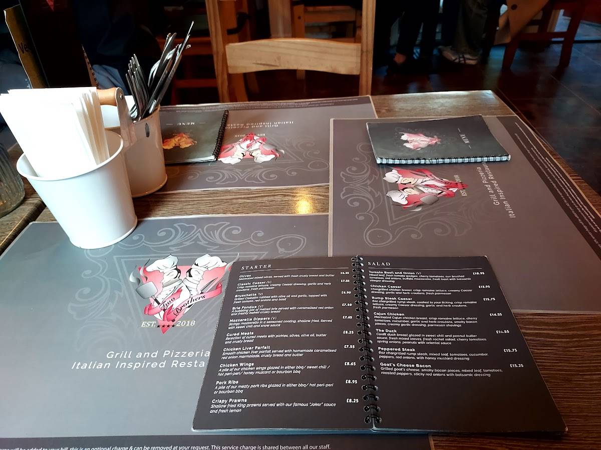 Menu at Two Brothers Grill and Pizzeria, Knaresborough