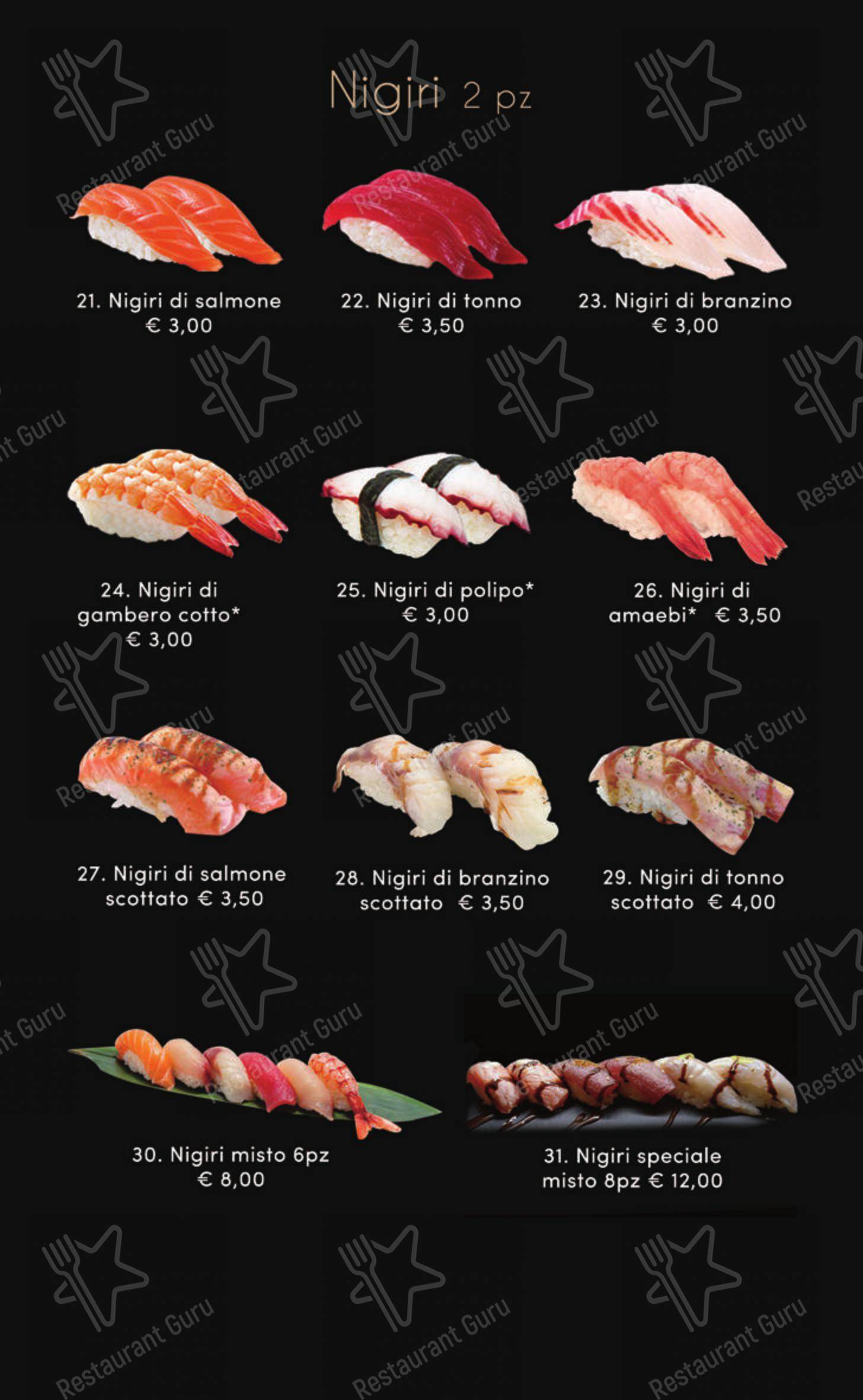 Menu da Bonsai Japanese Restaurant, Venaria Reale
