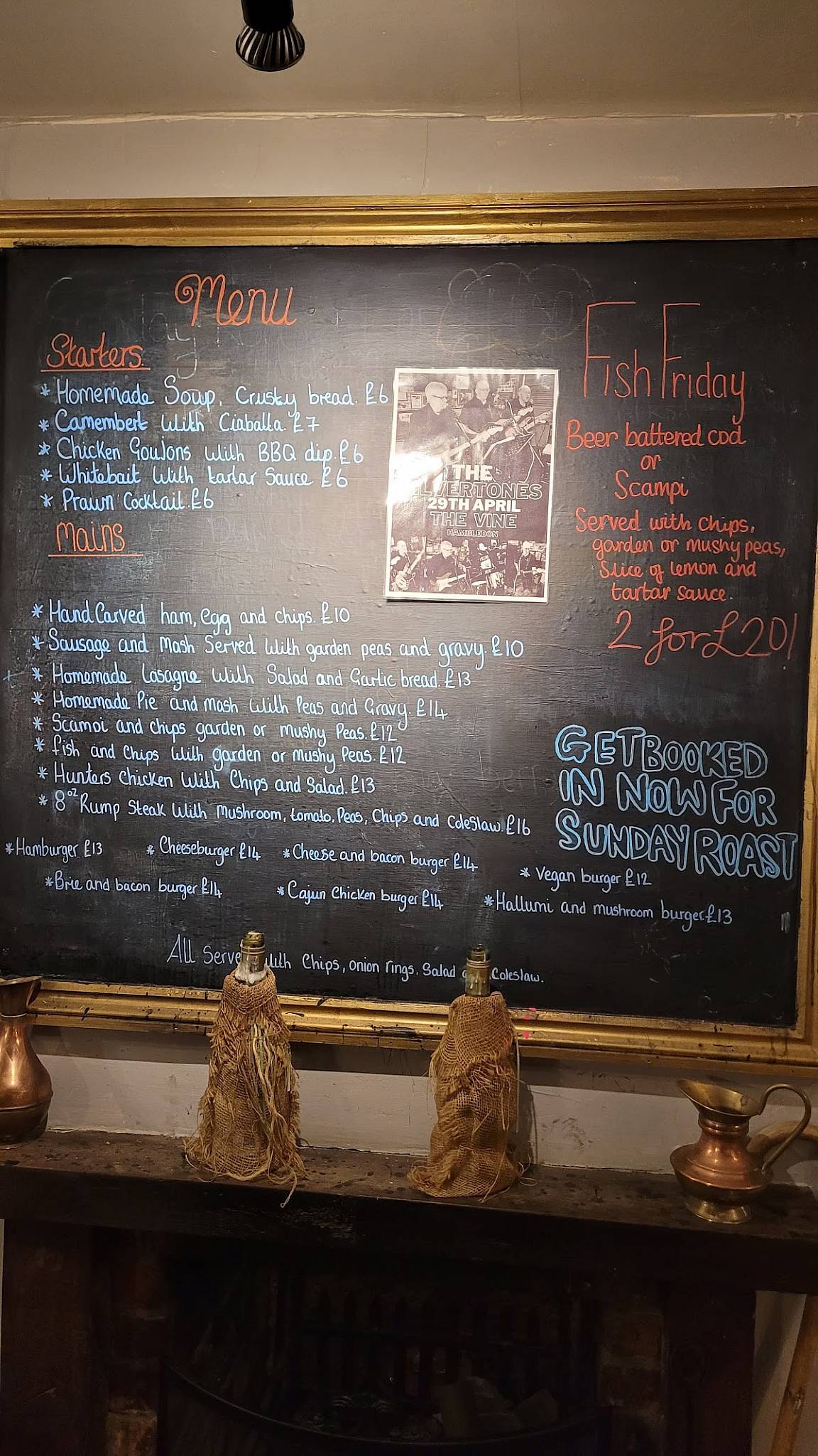 Menu at Vine Inn pub & bar, Hambledon